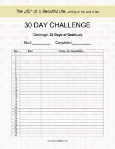 30 Day Gratitude Challenge