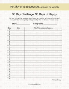 30 Day Challenge: 30 Days of Happy