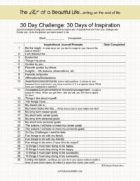 Inspiration: 30 Days of Inspiration - Art of a Beautiful Life