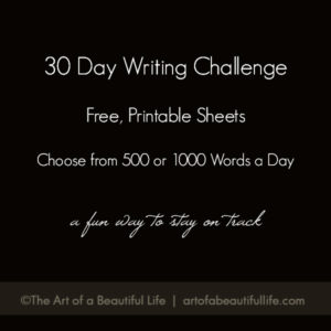 30 Day Writing Challenge 500 or 1000 Words a Day