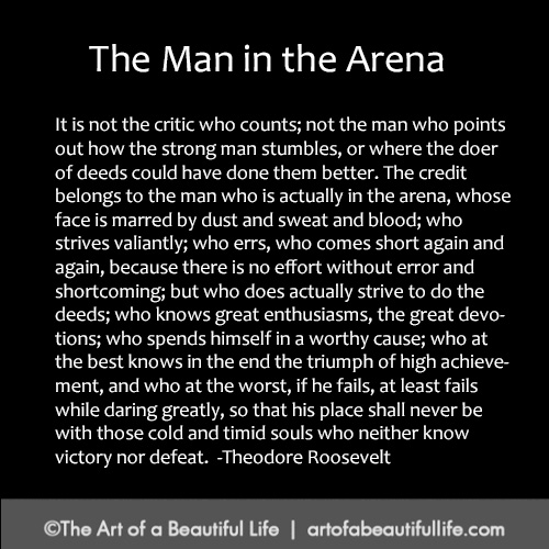 When You're the Man in the Arena... You Need to Read This | artofabeautifullife.com