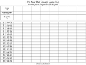 Free, Printable Weekly Goal Sheet for 2015 by artofabeautifullife.com