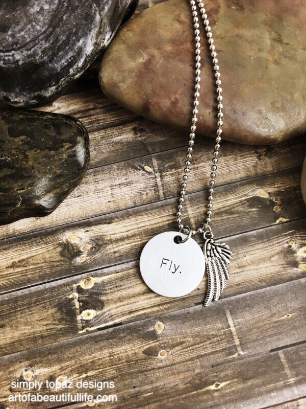Fly Necklace with Wing, Inspirational Jewelry