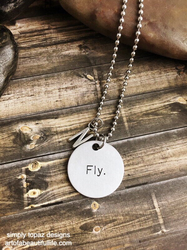 Custom Fly Necklace Personalized with Initial - Inspirational Jewelry