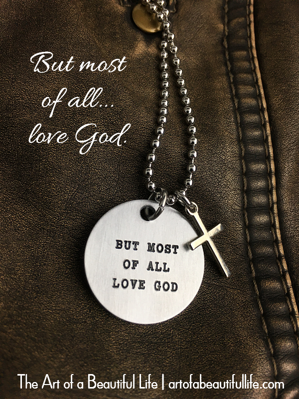 But Most of All Love God Christian Necklace with Cross