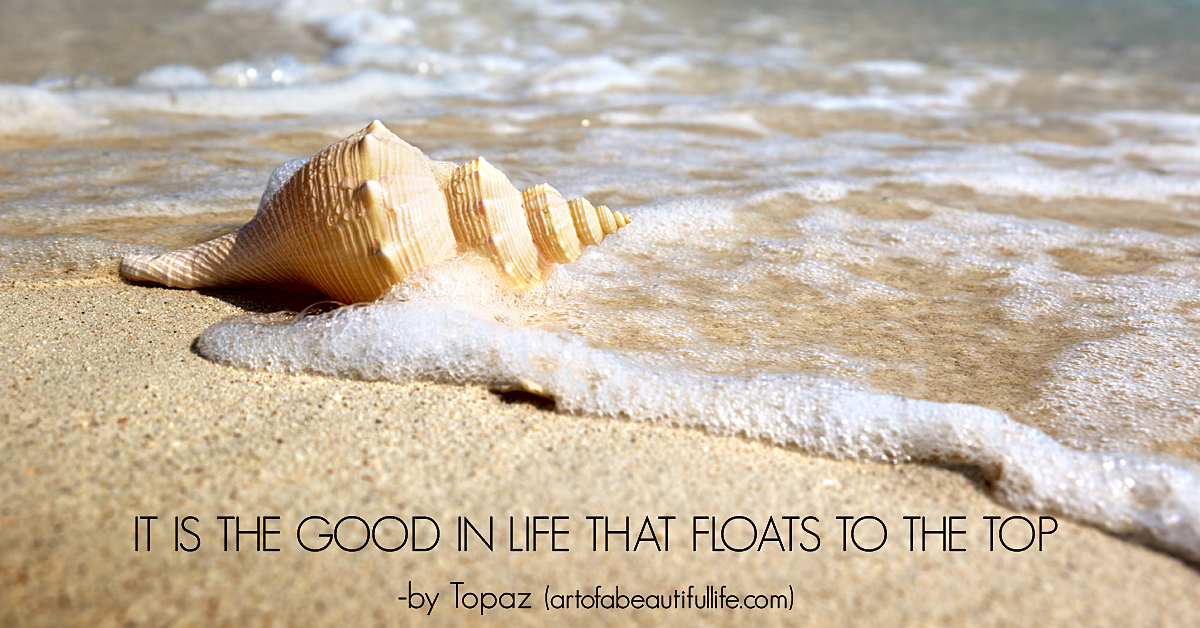 It is the good in life that floats to the top. -Topaz