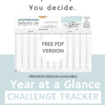Free Printable 30 Day Challenge, Monthly Challenge, Yearly Challenge